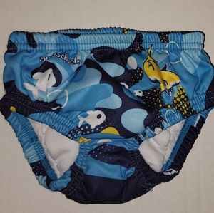 Aqua Leisure swim diaper bottom  sz M 12 months blue w shark fish ocean design